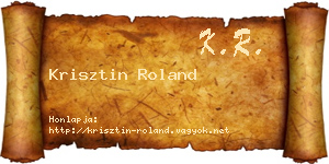 Krisztin Roland névjegykártya